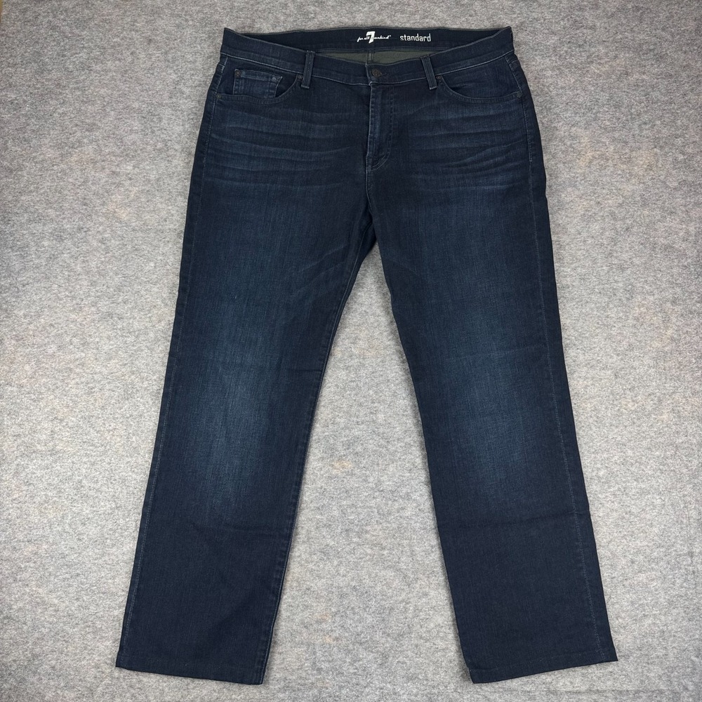7 For All Man Kind Standard Jeans 30" Denim Cotton Stretch‎ Blue Mens 38